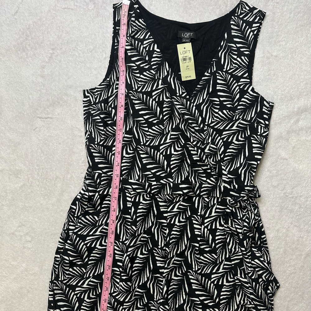 LOFT Black and White Sleeveless V-Neck Midi Sundress - Picture 12 of 13